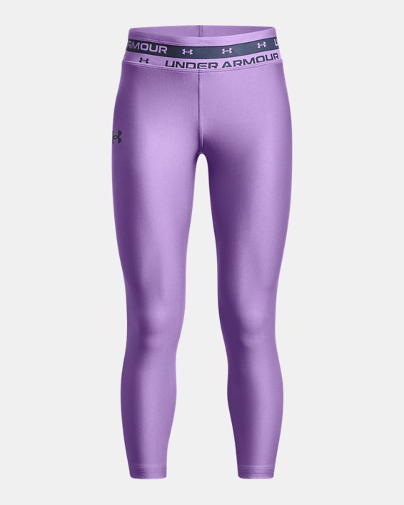 Vêtement court HeatGear® Armour pour fille, Purple, pdpMainDesktop image number 0